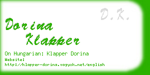 dorina klapper business card